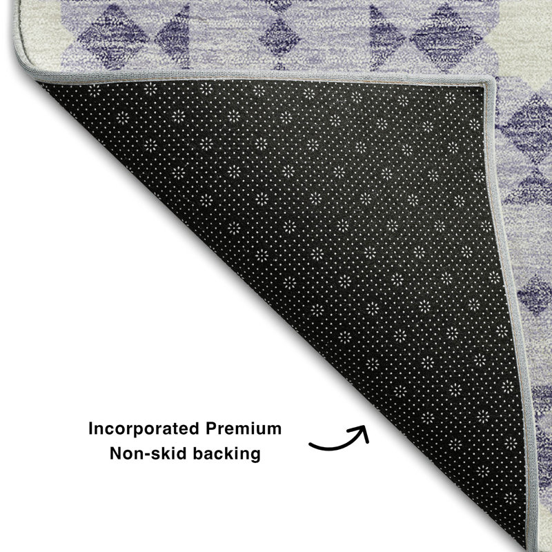 Premium Machine Washable Tweedy Lilac Rug, Rectangle 10' x 14'