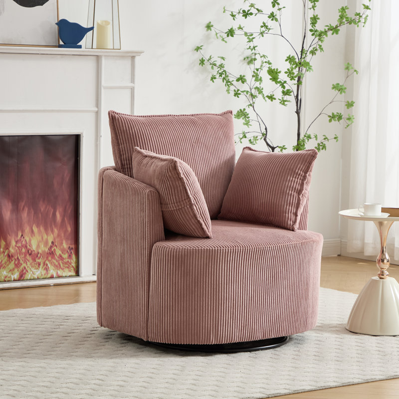 Fauteuil demi-tonneau pivotant l 33,83 po, Rose