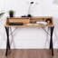 Solid Wood Top Metal Base Writing Desk