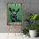 Âne noire souriante - Oh My Eyes Gallery, toile tendue - décor d'illustrations animales pour salle de bain et lessive, décor de salle de bain noir et vert foncé