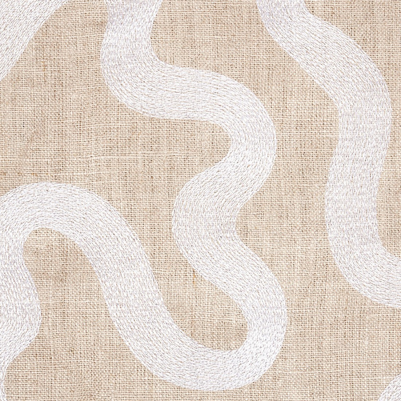 Tissu brodé Riley, Ivoire / naturel