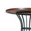 Table ronde de 42 pouces avec placage en bois de chêne véritable et base en fer robuste, idéale pour les petits espaces où manger des pieds chauds de teinte brun rougeâtre, style rustique parfait