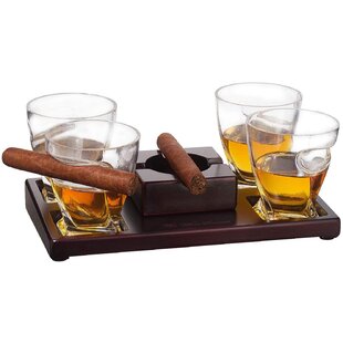 Godinger Whiskey & Cigar Gift Set - Includes Rocks Glass with Cigar