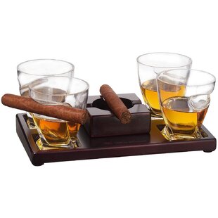 The Wine Savant Whiskey Glasses and Football Chilling Stones Gift Set