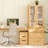 71" H X 70.9" W Bookcase Cabinet With Glass Doors, Modern Bookshelf With Large Drawers(A+2D)