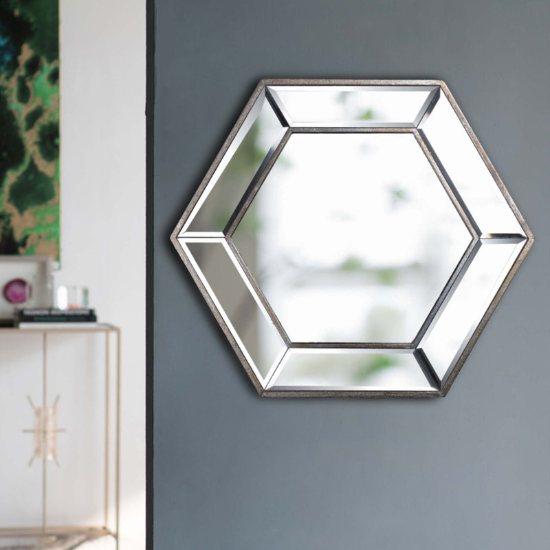 Miroir mural 20 po x 18 po Hexagon