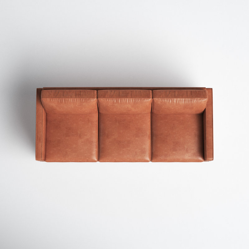 Cascades Upholstered 85'' Sofa, Chestnut Genuine Leather