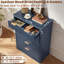 Ensemble de 3 meubles de chambre modernes en bois, comprenant une commode à 6 tiroirs (107 cm de hauteur) et une table de chevet à 3 tiroirs avec station de recharge.-308876962-308876966