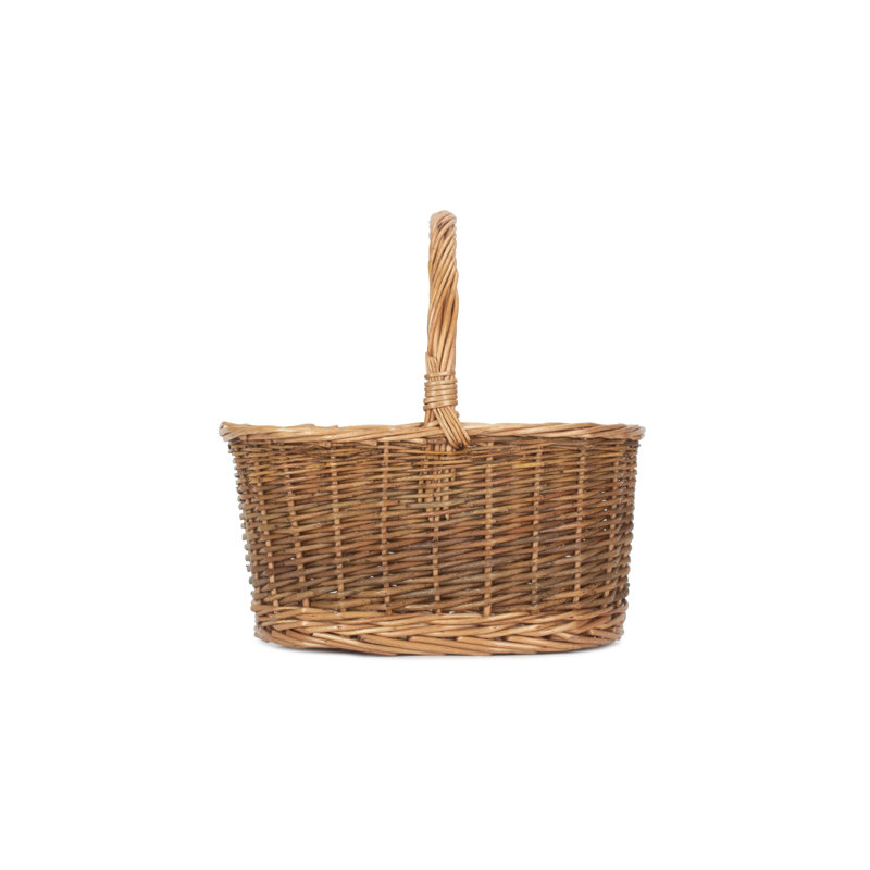 Wicker Country Oval Shopper Basket, 28cm H x 29cm W x 22cm D