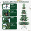 Arbre de Noël avec lumières à DEL blanc chaud, embouts en PE + PVC, fil mémoire à dépliage automatique, structure à charnières et support en métal stable - arbre de Noël à assemblage facile-1853404647