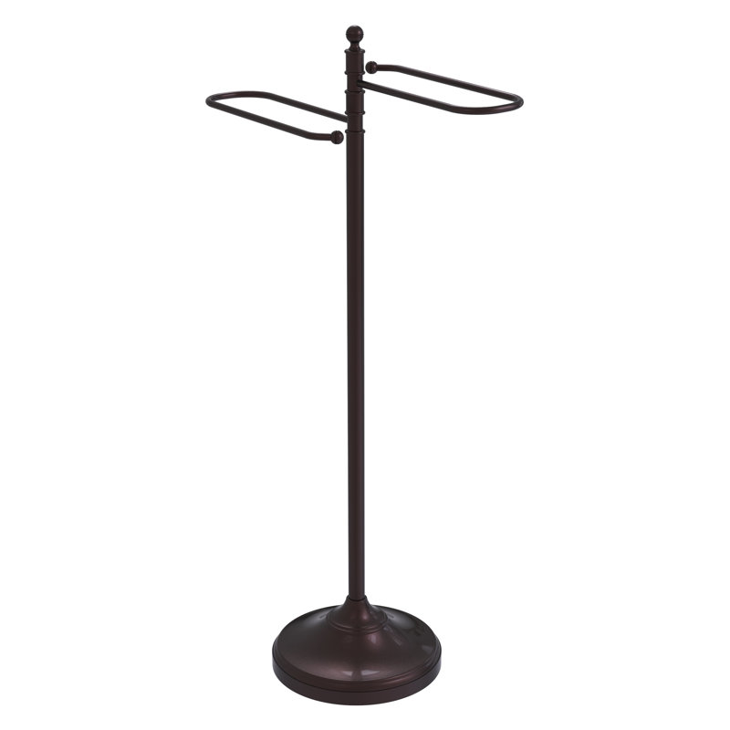 Porte-serviettes sur pied traditionnel, Bronze antique