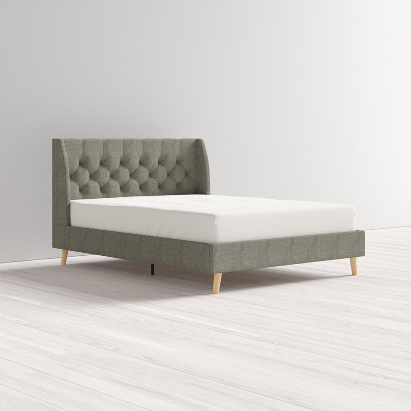 Her Majesty Upholstered Platform Bed, Grey, Kingsize (5')