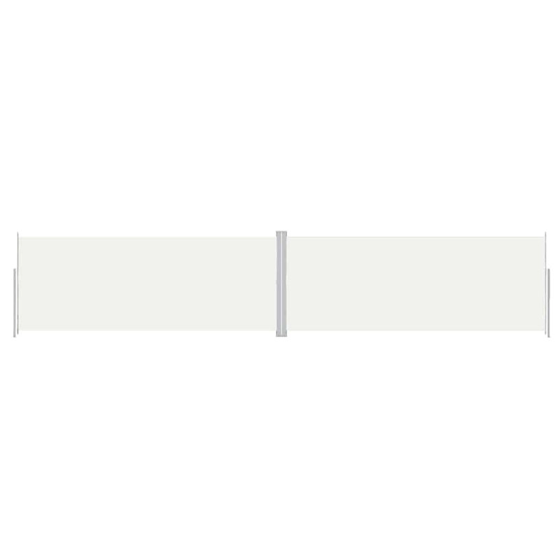 Paravent rétractable avec auvent pliant, Crème, crème, H 78,7 po x l 393,7 po