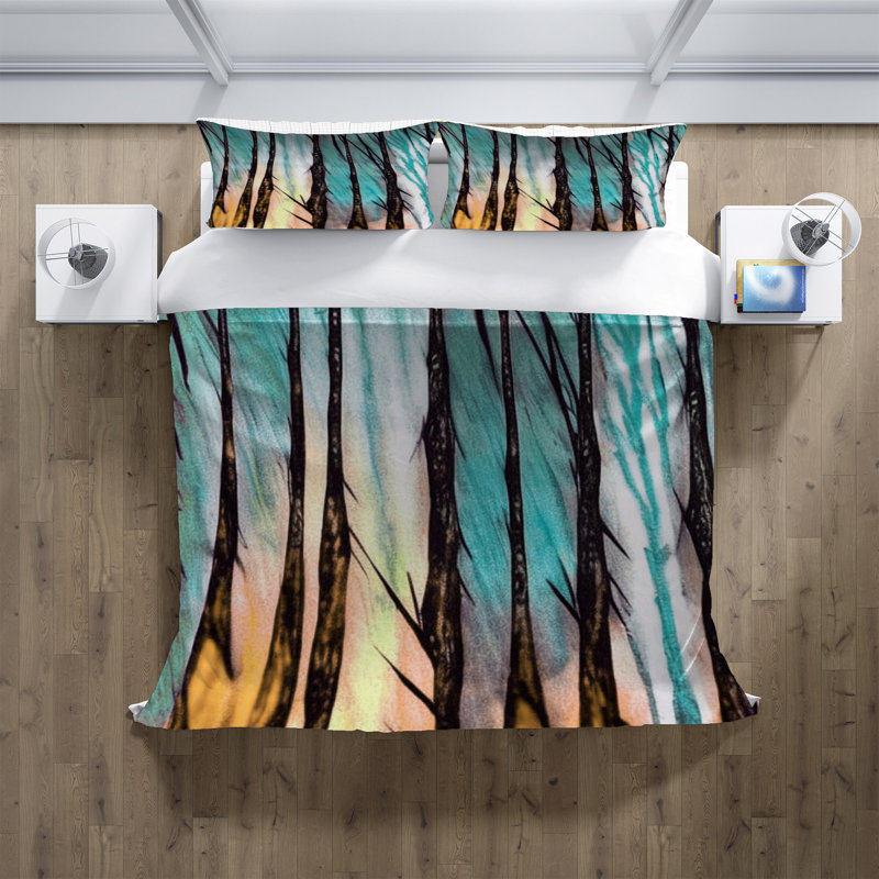 Polyester Abstract Duvet Cover, Twin Duvet Cover + 1 Queen Sham