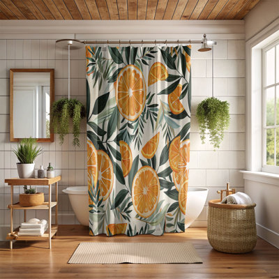 Rideau de douche standard 1 pièce Timeless Orange