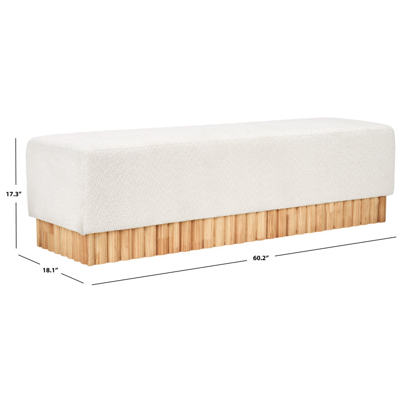 Peridot Upholstered Bench, Oak