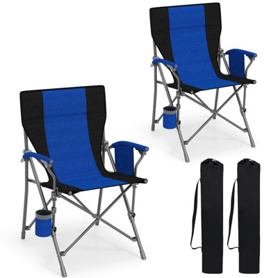 Folding Camping Chair for Adults Portable Lawn Chair with Cup Holder & Side Pocket