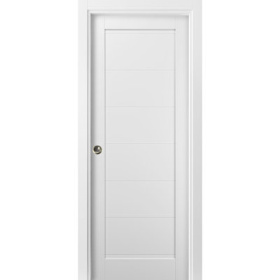 Quadro Paneled Sliding Closet White Door