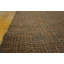 Tapis brun en laine noué à la main de conception unique 6 pi x 9 pi