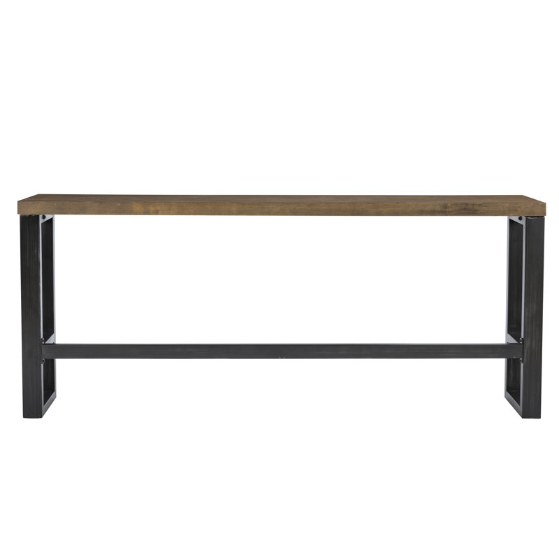 Wellman Metal Base Dining Height Pub Table, Brown