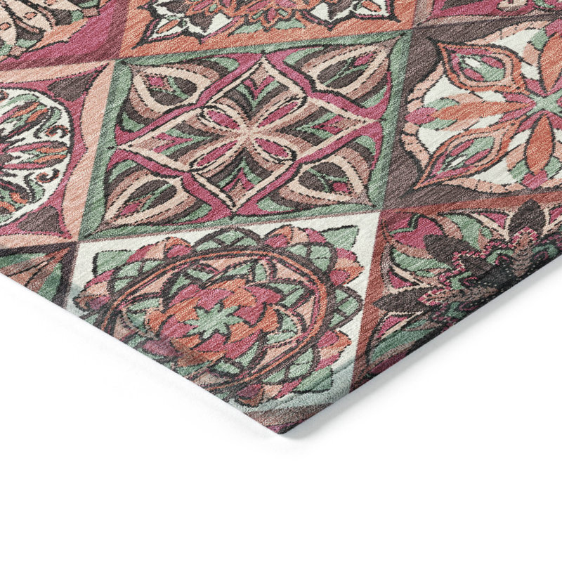 Machine Washable Indoor/Outdoor Boruta ACN2256 Panels Rug, Rectangle 3' x 5'