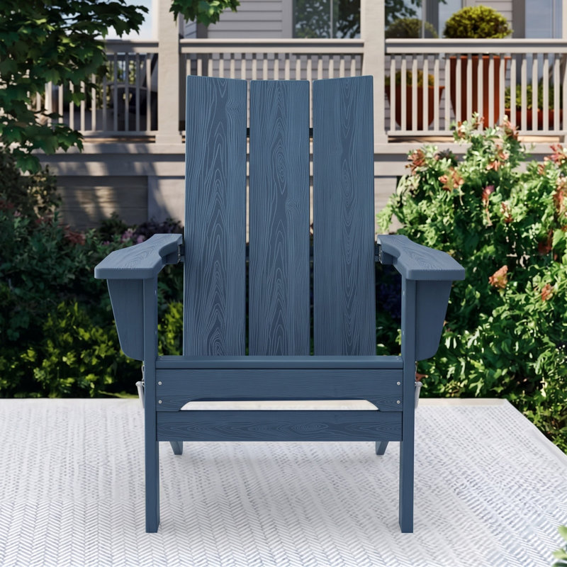 Chaise Adirondack pliante Bruce HDPE, Bleu