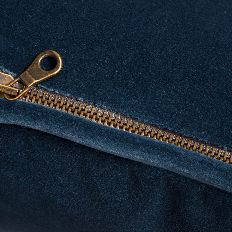 DIVAN Velvet Pillow Cover & Insert, Square 22", Navy