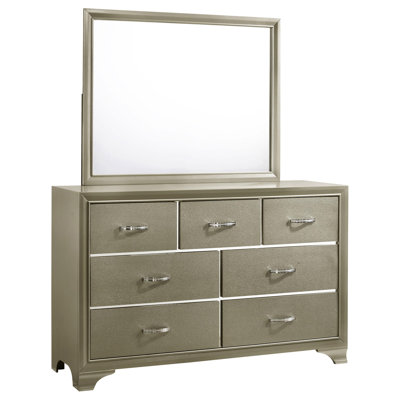 Moyses 7-drawer Dresser with Mirror Champagne