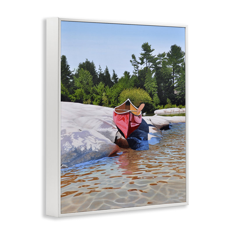 «Canoe at Water's Edge», estampe numérique, conception par Kenneth M Kirsch, Encadrement giclée blanc côtier