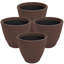 Pot de fleurs pour l'extérieur rond en polyrésine Swind - 16 po - Rouille-751625081-751625080