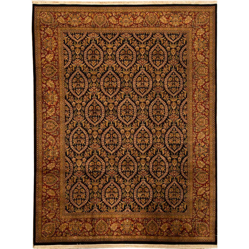 Oriental Area Rug in Black/Red/Camel