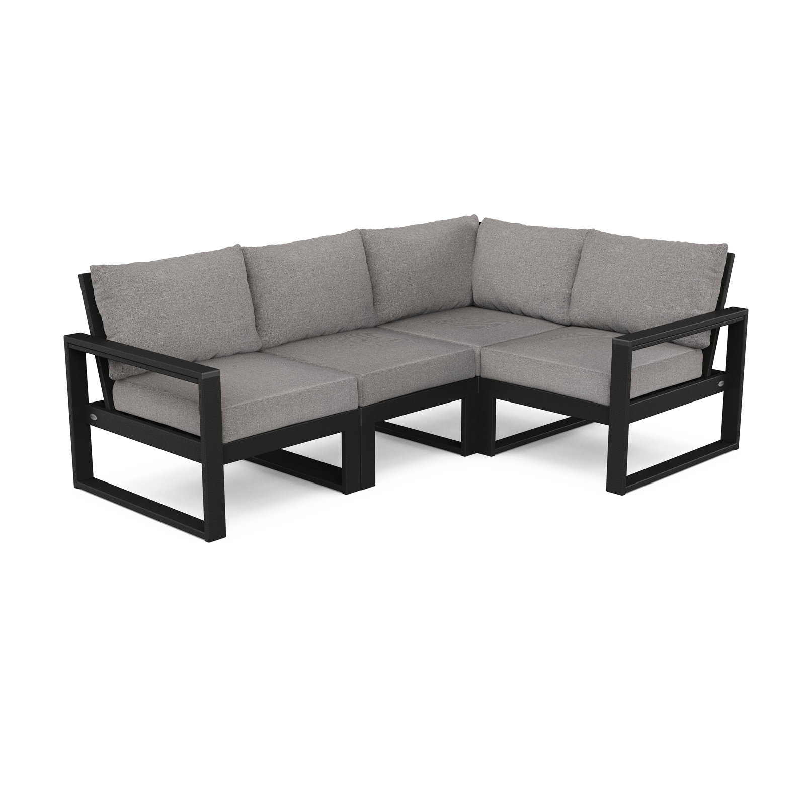 POLYWOOD® Edge 85" Patio Sectional, Grey , Black