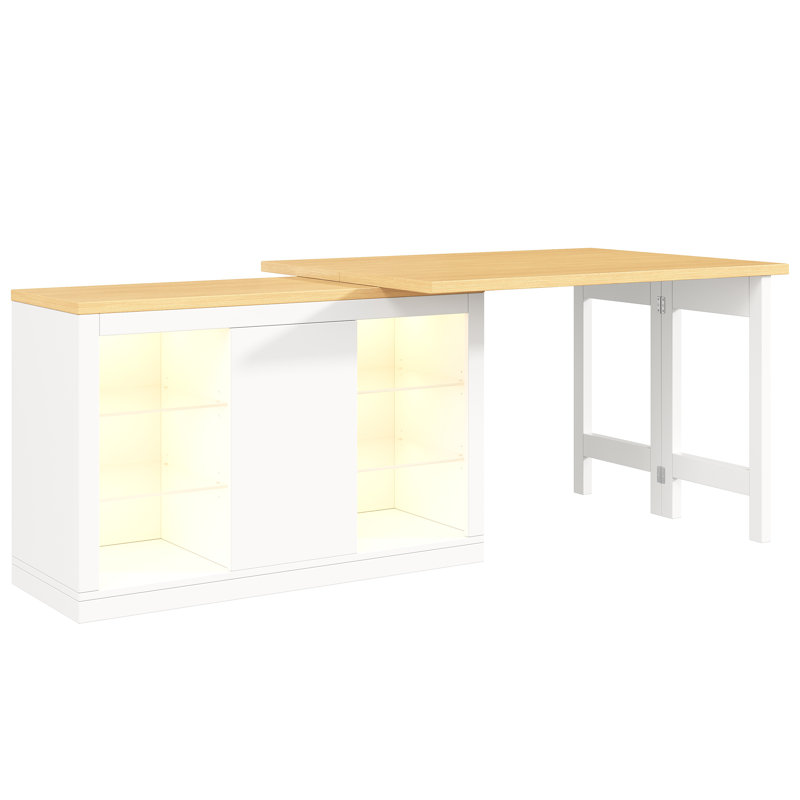 197 cm W Kitchen Island, White