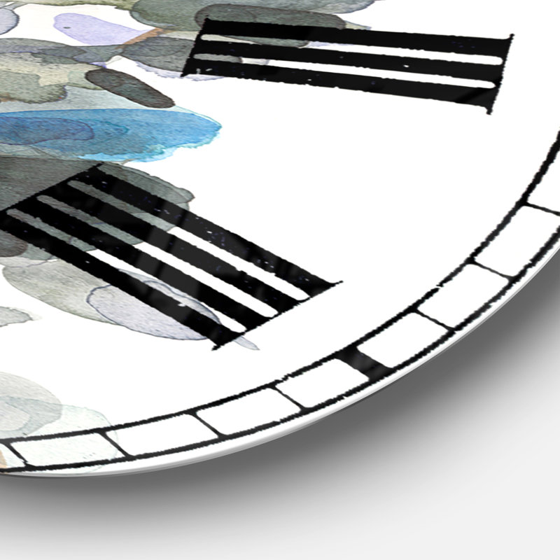 Aquarelle grise grise III - Horloge murale traditionnelle, Moyen