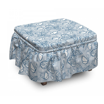 Housse pour repose-pieds doodle papillons