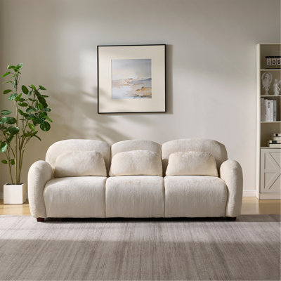 Canapé rembourré 3 places 78 po 78 po avec 3 coussins pour chambre, bureau et appartement