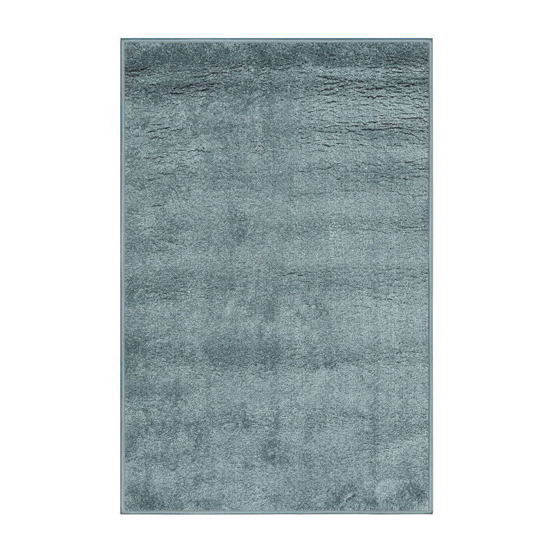 Tapis de zone bleu acier contemporain, Rectangle 6 pi x 9 pi