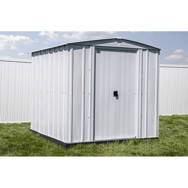  Arrow Classic Steel Storage Shed, 6 ft. W x 7 ft. D, Light Gray