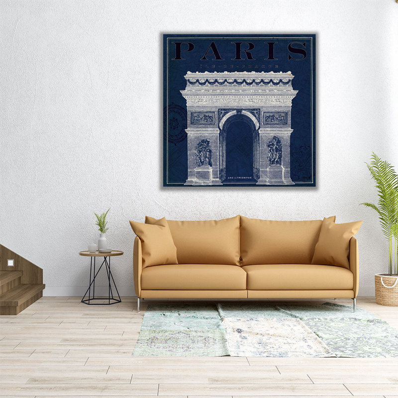 «Blueprint Arc de Triomphe», reproduction d'art sur toile, H 24 po x l 24 po