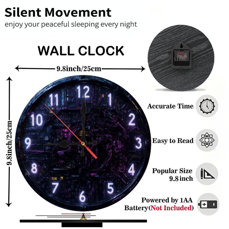 Horloge à chiffres lumineux avec circuits