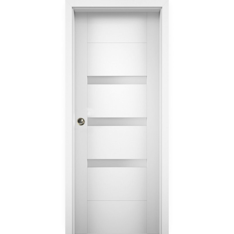Porte blanche en verre givré Sete, 28 po x 96 po