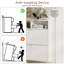 Armoire de rangement pour chaussures moderne à 2 portes 2 paires avec tablettes ouvertes