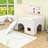 Wood Low Loft Bed with Slide and Storage Shelves-838121805