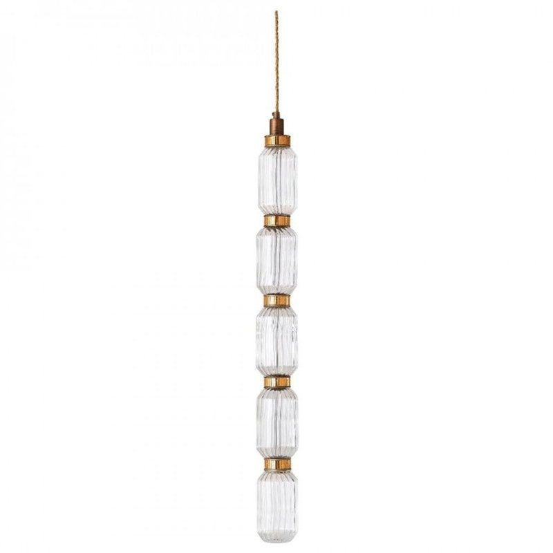 Ballet Ceiling Light Murano Cylinder Chandelier, Frosted, 4" Diameter x 26" Height, Black Nickel