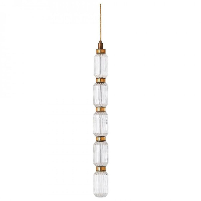 Lustre cylindrique Ballano, Bronze, A21-Ambre, 4" Diameter x 18" Height