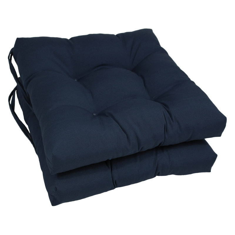 Coussins de chaise carrée en sergé de 16 pouces, Bleu marine