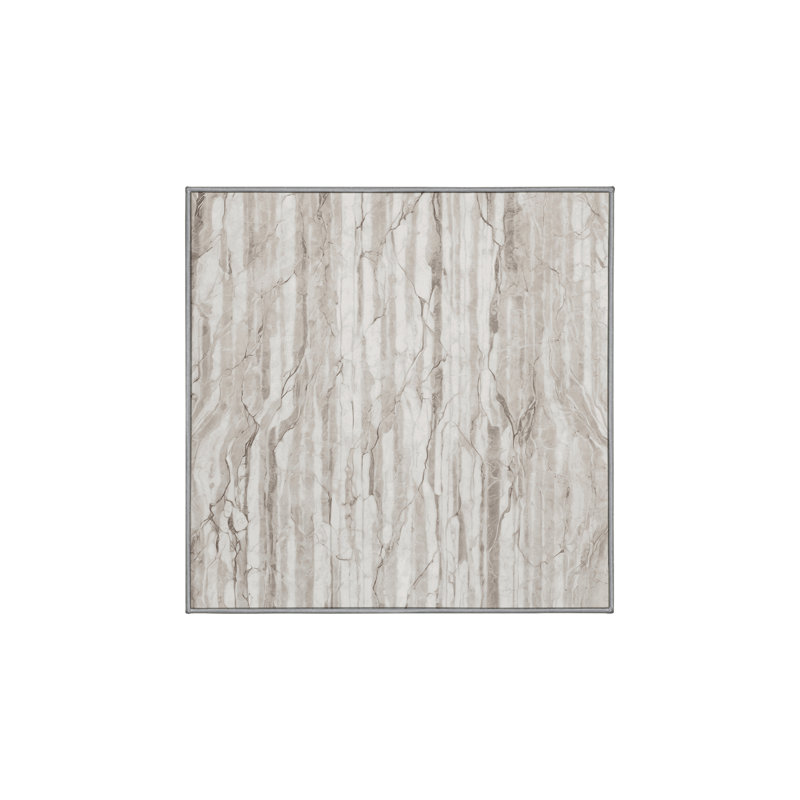 Machine Washable Gray Area Rug, Square 4'