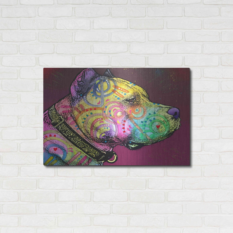 Red Barrel Studio® «Pitbull Soul» par Dean Russo, art mural en métal, H 24 po x l 36 po