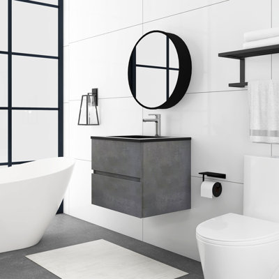 24'' Single Bathroom Vanity with Solid Surface Top