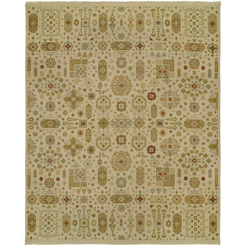Wool Abstract Area Rug in Brown, Rectangle 12' x 18'